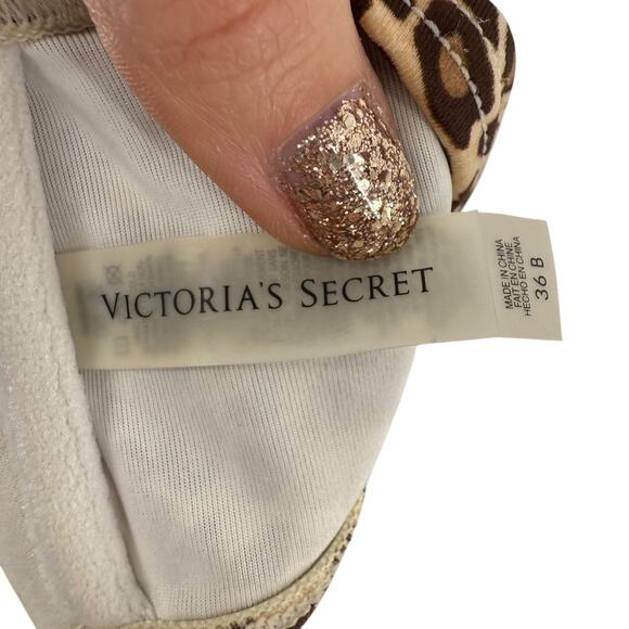 Victorias Secret Bikini Top 36B Strapless Animal Print Underwired Corset Back - Picture 5 of 8